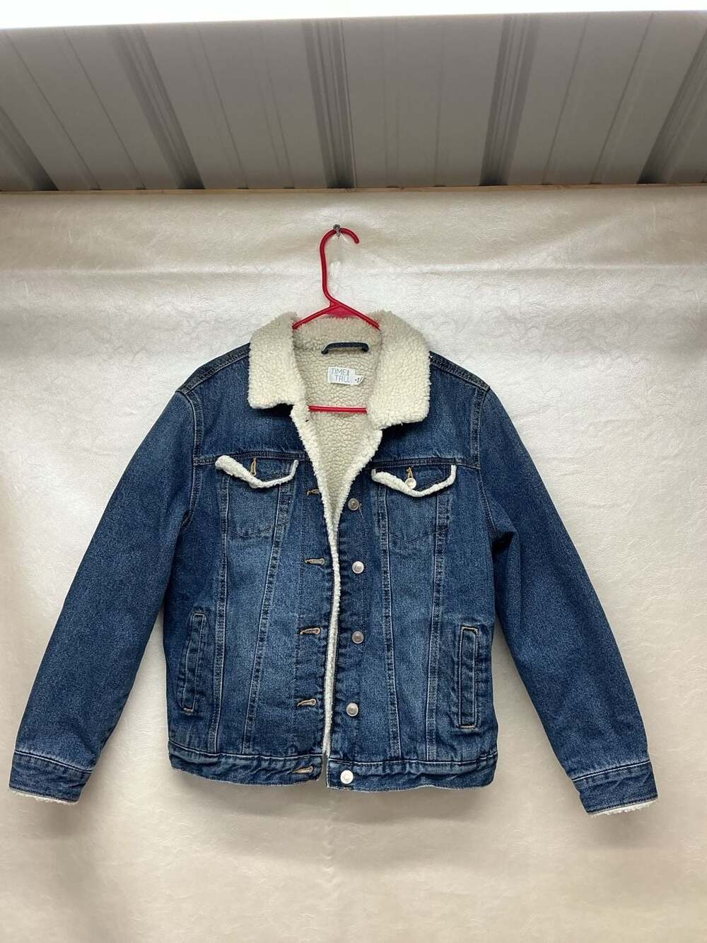 Sherpa Lined Denim Jacket Size S (4-6) Blue